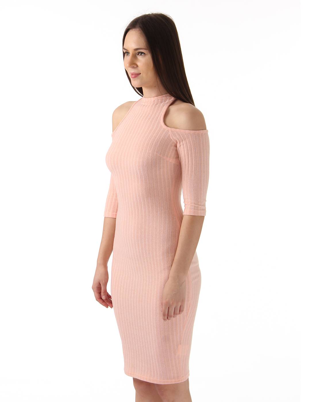 Ax Paris Women Party Peach Bodycon Dress